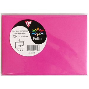 Ușoare de scris Clairefontaine Pollen C6, 5 bucăți, 120g/m², culori variate