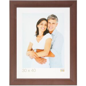 Ramă foto din lemn brună S53GH7, 3,8 cm, cu sticlă transparentă