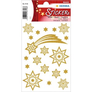 HERMA Weihnachtssticker MAGIC Sterne + Schweif, glittery