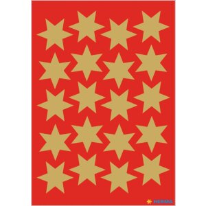 HERMA Weihnachts-Sticker Sterne gold Ø 21 mm