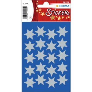 Herma Weihnachtssticker Sticker Sterne silber Ø 21 mm