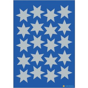 Herma Weihnachtssticker Sticker Sterne silber Ø 21 mm