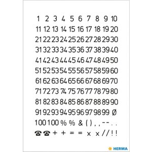 HERMA 1-100 VARIO Zahlen Etiketten schwarz 2 Blatt