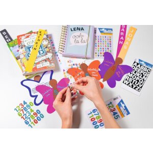 HERMA Zahlen 8 mm 0-9 Prismaticfolie gold glitzernd 1 Blatt