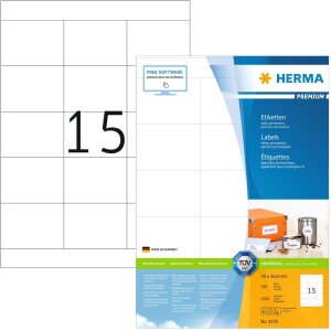 HERMA Etiketten Premium A4 weiß 70x50,8 mm Papier...