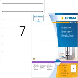 HERMA Ordneretiketten A4 weiß 192x38 mm Papier matt...