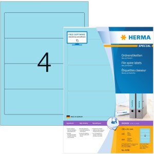 HERMA Ordneretiketten A4 blau 192x61 mm Papier matt...