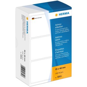 Adressetiketten für Schreibmaschinen endlos...