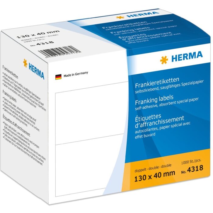 HERMA Frankieretiketten doppelt 130x40 mm 1000 Stück