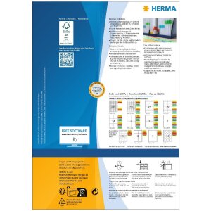 HERMA 4398 Etiketten A4 blau 105x148 mm Papier matt 400 St.