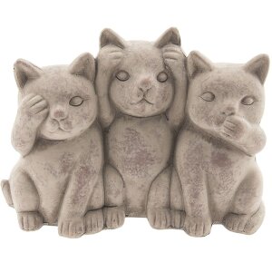 Clayre & Eef Dekoration Katzen 22x10x16 cm grau