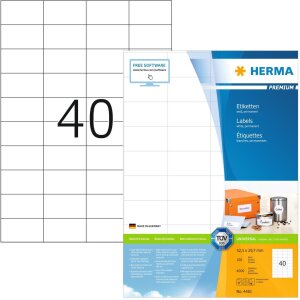 HERMA Etiketten Premium A4 weiß 52,5x29,7 mm Papier...