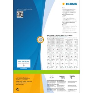HERMA Etiketten Premium A4 weiß 70x67,7 mm Papier matt 2400 Stück