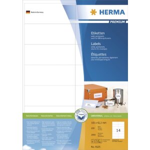 HERMA Etiketten Premium A4 weiß 105x42,3 mm Papier...