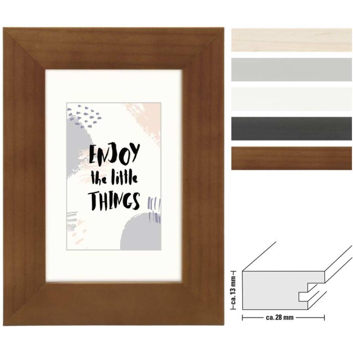 Hama Holzrahmen Skara, natur, mittelbreites Flachprofil, 28x13 mm