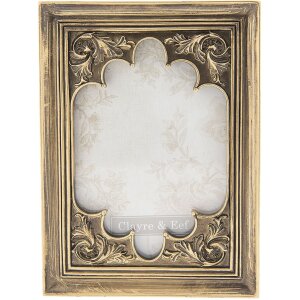Clayre & Eef Fotorahmen 2F0561 golden 13x2x18 cm für 10x15 cm Fotos