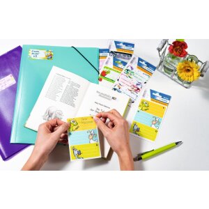 HERMA Schuletiketten Schule Blumengesichter weiß klein