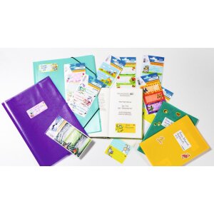 HERMA Schuletiketten Schule Blumengesichter weiß klein