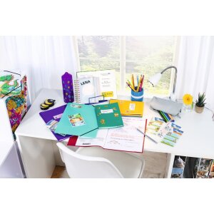 HERMA Schuletiketten Schule Blumengesichter weiß klein