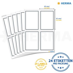 HERMA Schuletiketten neutral grauer Rand 40x55 mm