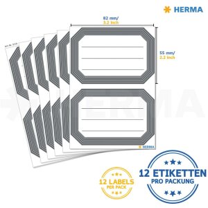 HERMA Schuletiketten neutral grau Liniert 82x55 mm