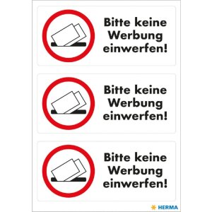 HERMA Hinweisetiketten "Bitte keine Werbung...