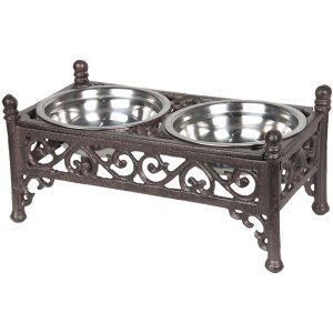 Bol de mâncare pentru animale 6Y3198 negru - maro 28x15x13 cm