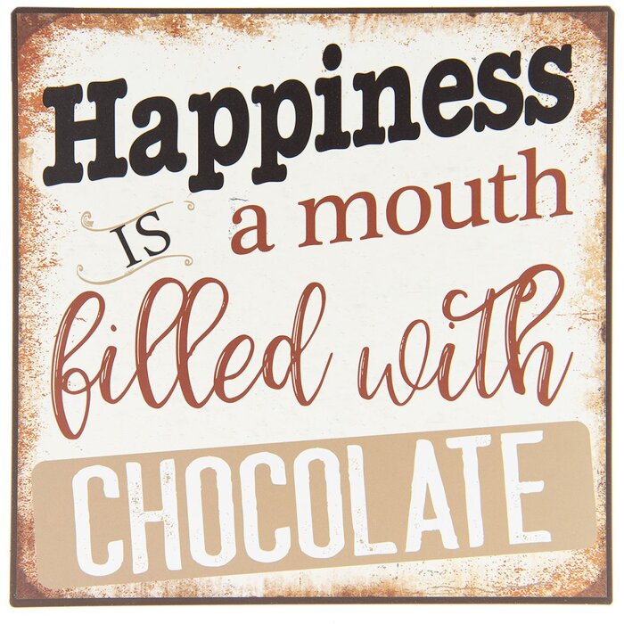 Semn text 6Y3281 multicolor 25x25x0.5 cm semn metalic