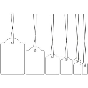 Hängeetiketten 7x15 mm mit Faden rot 1000 St.