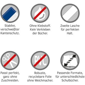 HERMA Buchumschlag transparent 265x540 mm Polypropylen mit Kantenschutz