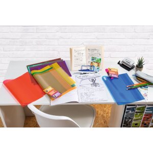 HERMA Heftschoner PP A4 transparent rot mit Beschriftungsetikett