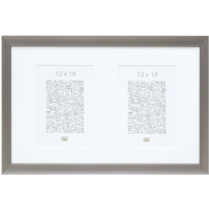 S021D7 Rama pentru galerie din aluminiu de culoare gri pentru 2 fotografii 10x15 cm