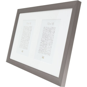 S021D7 Rama pentru galerie din aluminiu de culoare gri pentru 2 fotografii 10x15 cm