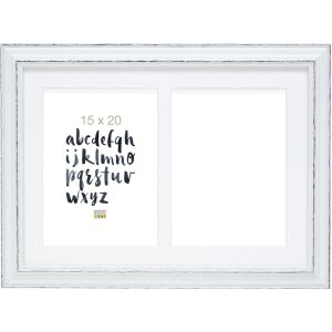 S221H3 Rama foto albă cu passe-partout pentru 2...