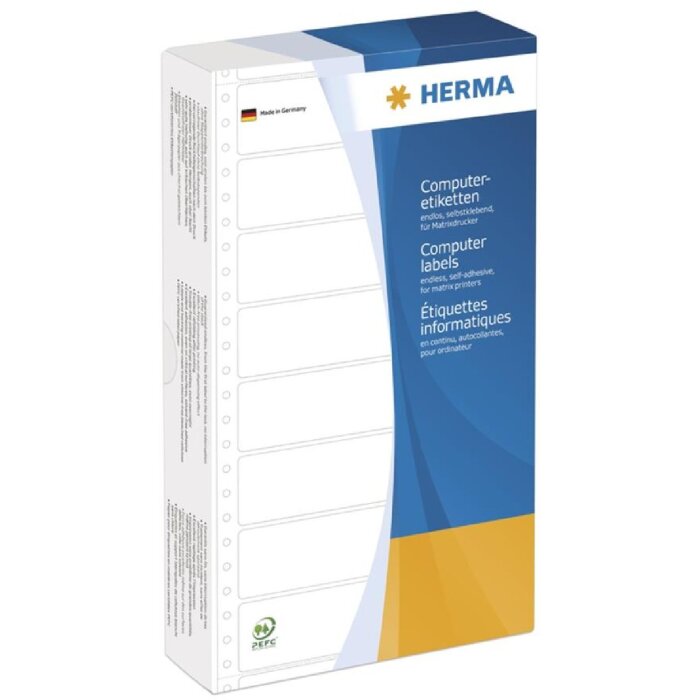 HERMA Computeretiketten gelb 147,32x99,2 mm perforiert matt 1000 Stück
