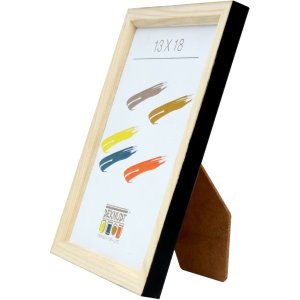 Deknudt S233H2 Holzrahmen in naturfarbe mit schwarzer Außenkante 18x24 cm
