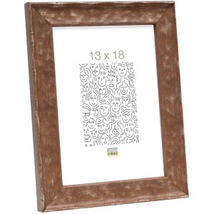 Deknudt S46HF3 Holzrahmen braun wellig 15x15 cm 19x19x2,3 cm