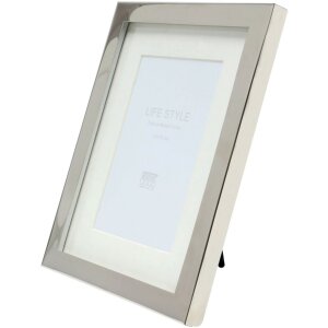 S57MC1 Rama metalică argintie lucioasă cu passe-partout 13x18 cm