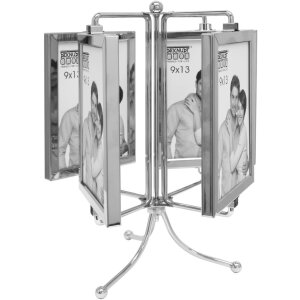 S65YE1 Carusel de imagini din metal argintiu 5x7,5 cm