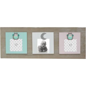 S67TT1 Tablă memo din lemn cu magneți pentru 3 imagini...
