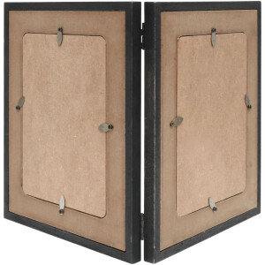 Deknudt S67TW2 cadru dublu negru din lemn passe-partout pentru 2 fotografii 10x15 cm