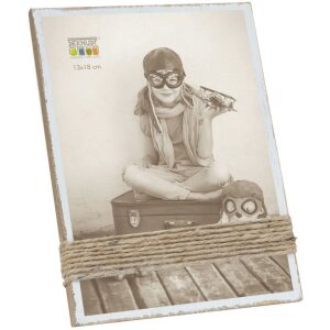 Deknudt S67UA1 Bildhalter weiß gemalt mit Schnüren 13x18 cm