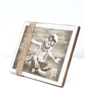 Deknudt S67UA1 Bildhalter weiß gemalt mit Schnüren 13x18 cm