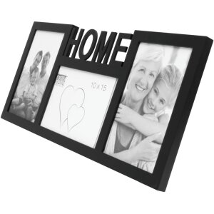 S68NK2 Rama neagră pentru 3 fotografii - HOME 10x15 cm
