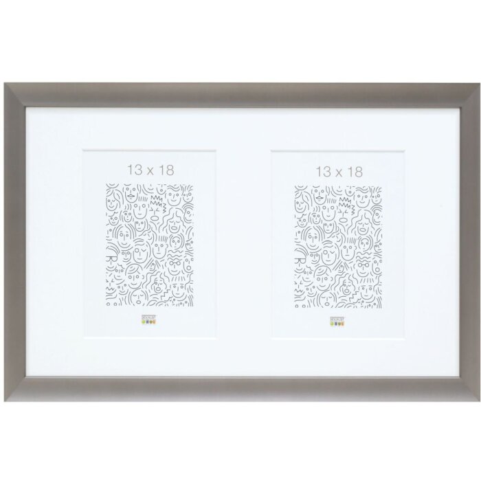Ramă foto galerie din aluminiu gri mat pentru 2-4 fotografii