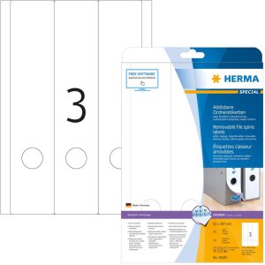 HERMA Ordneretiketten A4 weiß 61x297 mm Movables...