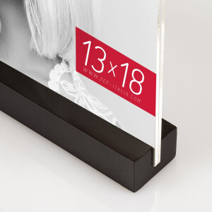 ZEP Dresda cadru acrilic 15x20 cm negru cu bază din lemn vedere față-verso