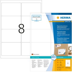 HERMA Adressetiketten A4 weiß 99,1x67,7mm...
