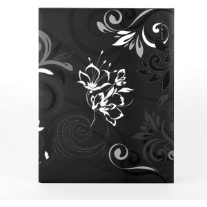 ZEP Memo album Umbria 200 fotografii 13x19 cm negru cu motive florale