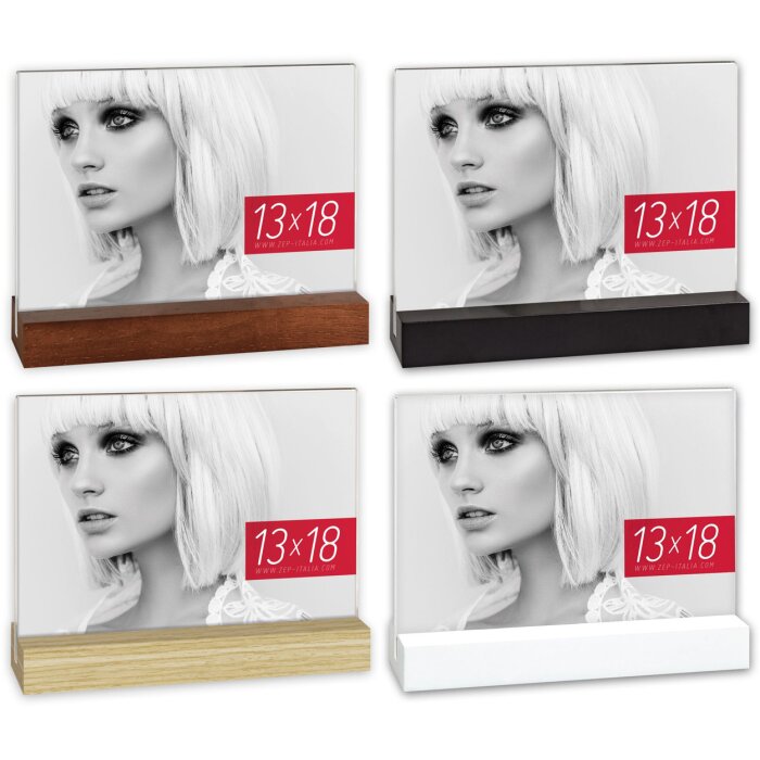 ZEP Dresda Cadru acrilic Bază din lemn Negru Brown Natural Alb 10x15 13x18 15x20 cm